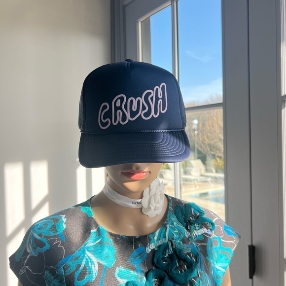 Kerri Rosenthal Crush Trucker Hat Sand Baseball Cap Hat With Yellow Heart Patch – KERRI ROSENTHAL main image 3